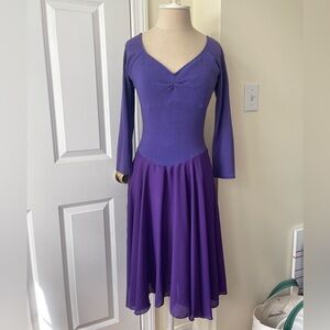 Dancewear Purple Plunge Back Dress